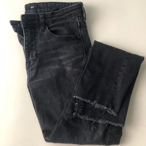 Washed black denim